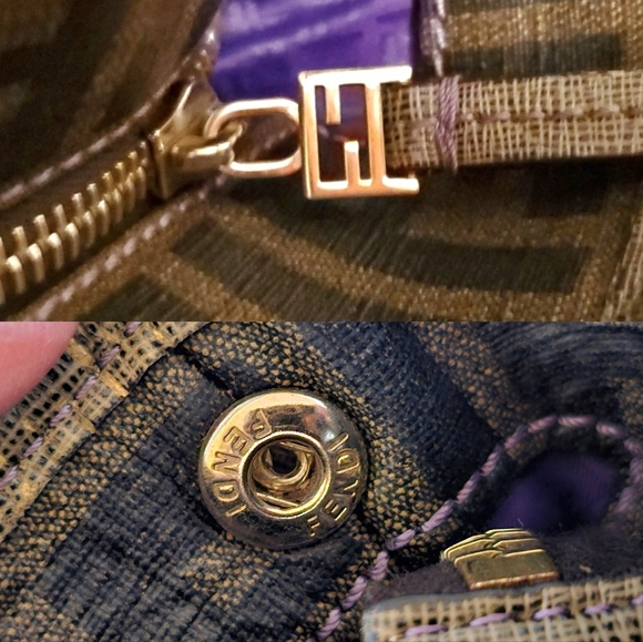 Authentic FENDI Zucca Spalmati Canvas Large Tote Shoulder Bag Purple 💜 - Picture 6 of 12